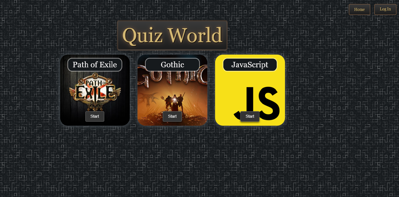 picture showing screen shot of quizworld app.